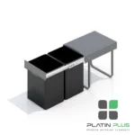 سطل زباله ریلی دوقلو آوات 102 یونیت ۴۰ سانت | مخصوص تفکیک زباله کابینتی - Image 2