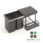 سطل زباله و جا شوینده دوقلو آرامبند لوکس آوات 113 یونیت ۵۵ سانت | کفی چرم