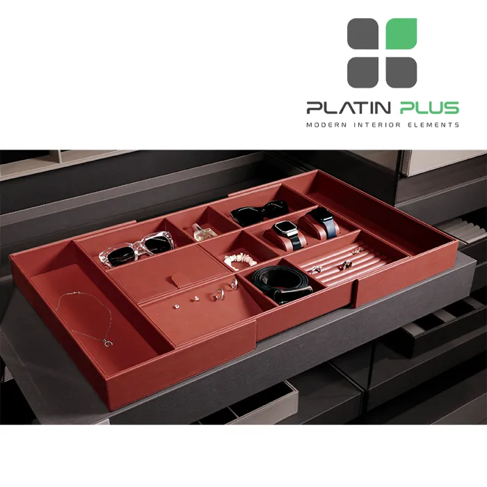 باکس چرمی مشبک کامپکت فانتونی J950 , J930 , J910 فرنچ استایل نظم‌دهنده قابل تنظیم داخل کشو