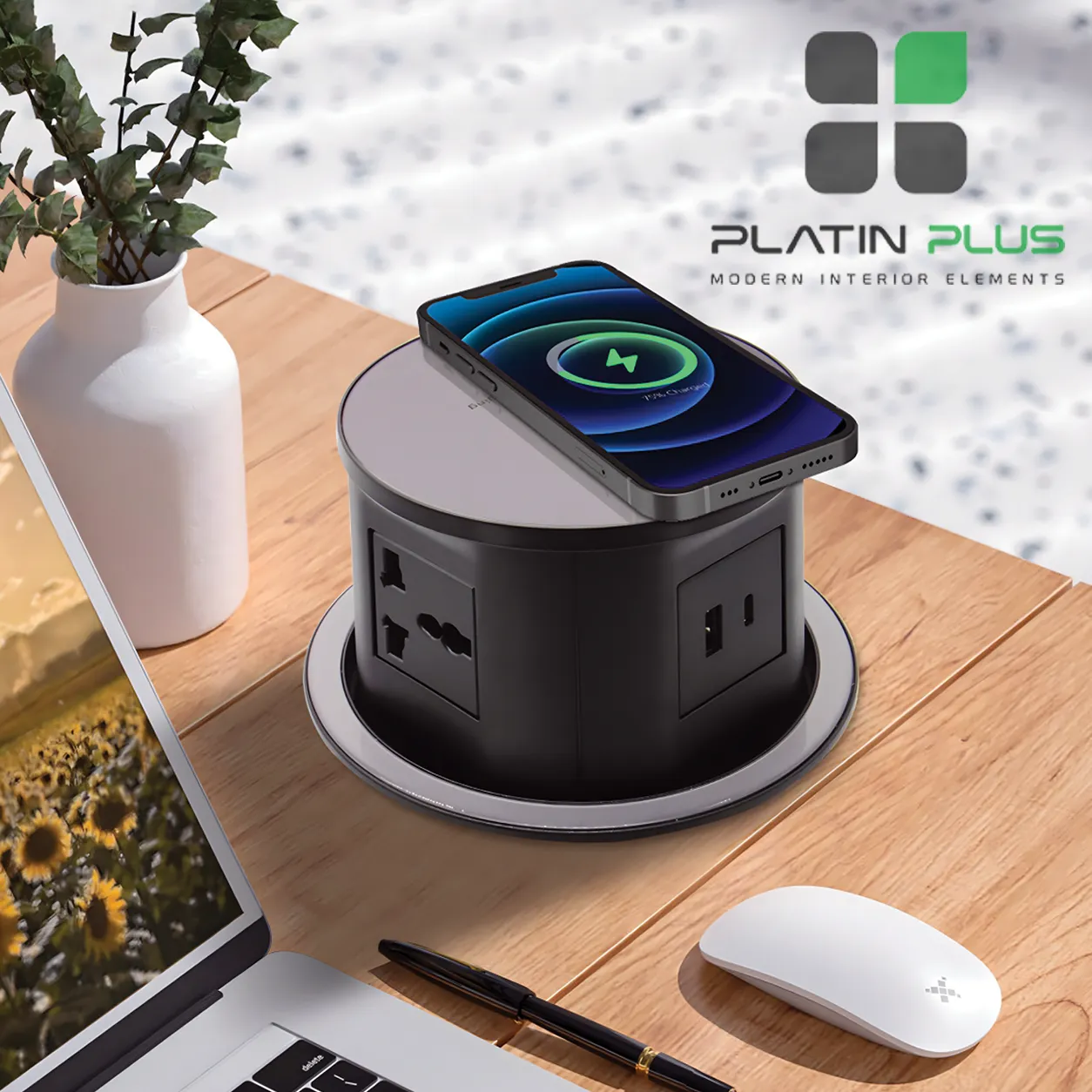 N375 پریز لیفت آپ دستی وایرلس شارژر مدل SlideVolt فانتونی N375 | رنگ نوک مدادی