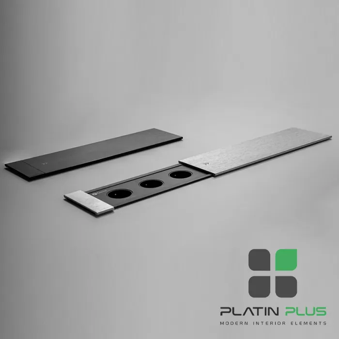 N424 پریز برق توکار کشویی یکطرفه فانتونی N424 , N425 مدل اسلیم ۳ سوکت | سیلور و مشکی