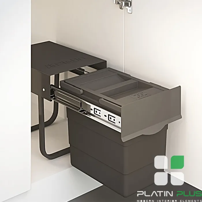 n-platin 4131 سطل زباله 16 لیتری پلاتین 4131 کم ارتفاع با فیلتر نانو مناسب یونیت 30
