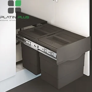 سطل زباله 32 لیتری پلاتین 4132 دو مخزنه کم ارتفاع با فیلتر نانو مناسب یونیت 40